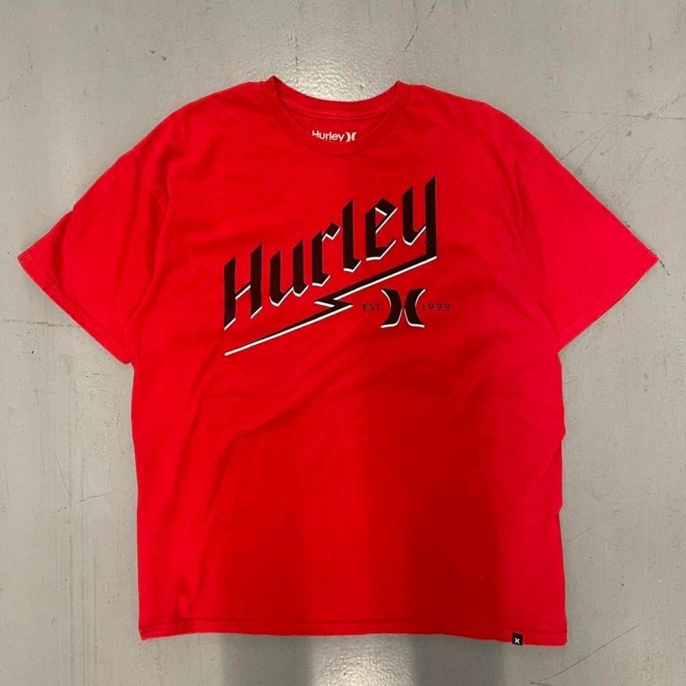 Red Hurley Surf Skate tee‎ with black accents